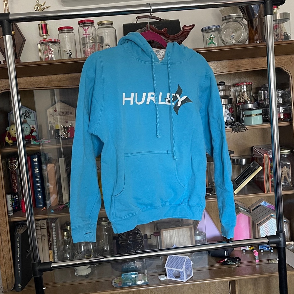 Vintage Hurley Blue Hoodie | Surf Skate Pullover Sweatshirt | Unisex